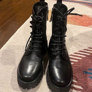M Gemi Benedetta Black Combat Boots Like New Size 38.5 (fits size 8)